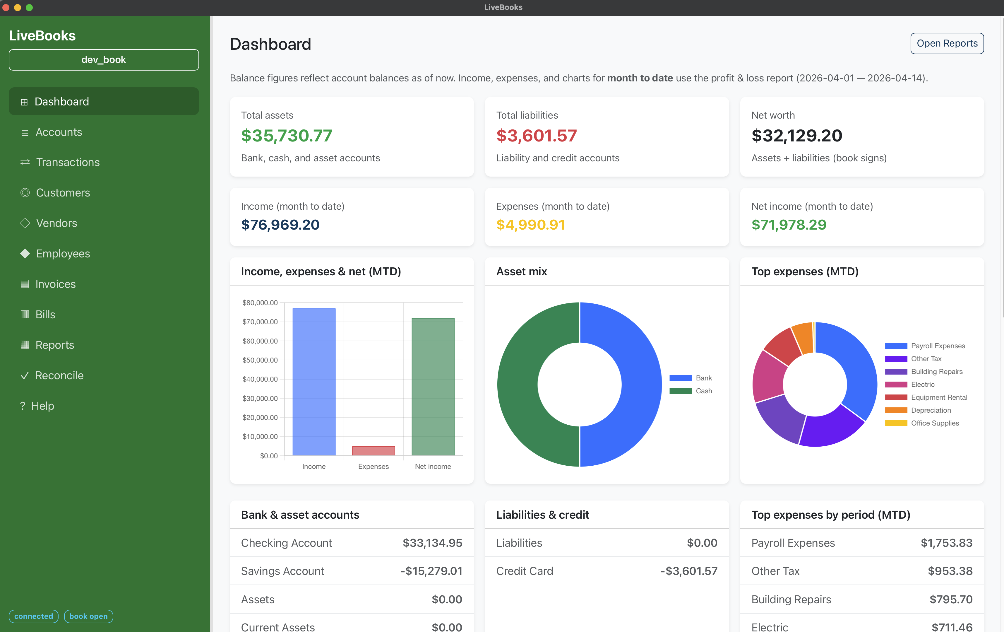 LiveBooks desktop mockup